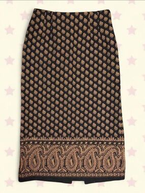 Briggs Pencil Skirt with Tan Pattern